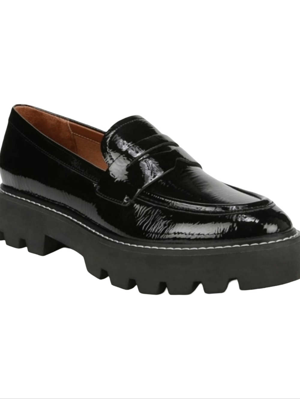 Franco Sarto Bailin Platform Loafer Patent Leather Chunky Lug Sole Size 9